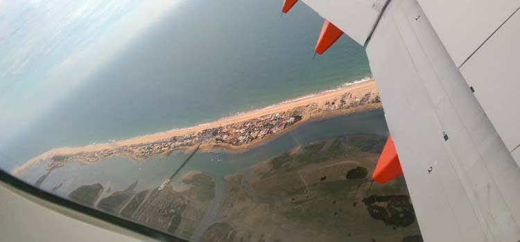 La Praia de Faro vista desde el aire